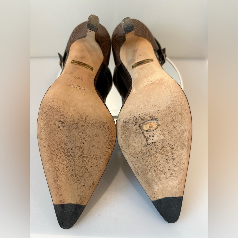 TANIA SPINELLI  Brown Snakeskin-Embossed Heels - Picture 9 of 9